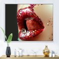thumbnail image 2 of Designart 'Artistic Girl Lips Make-Up' Modern Framed Canvas Wall Art Print, 2 of 5