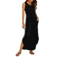 thumbnail image 6 of Beshee Spring Summer Dresses for Women 2025 Women's Casual Summer Sleeveless Dress Loose Split Dresses with Pockets Sundresses for Women, Womens Dresses Black S, 6 of 8