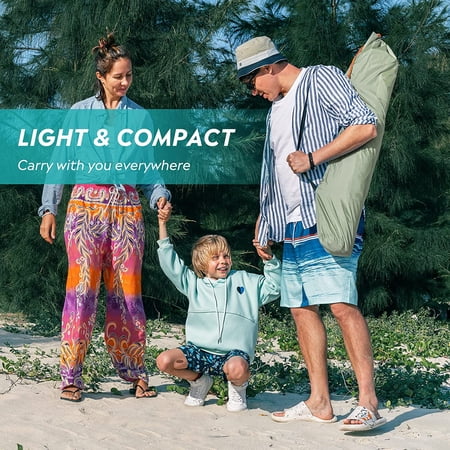 OutdoorMaster Pop Up Beach Tent for 4 Person - Easy Setup and Portable Beach Shade Sun Shelter Canopy with UPF 50  UV Protection Removable Skylight Family Size - Light Blue Gray