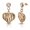 Pink, variant on Stainless Steel White Clear CZ Love Heart Drop Dangle Earrings