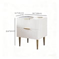 thumbnail image 2 of GStone White Nightstand with 2 Fluted Drawers – Modern Bedside Table with Metal Legs & Handles, High Gloss Finish Night Stand for Bedroom, Living Room, End Table, 2 of 5