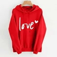 thumbnail image 2 of Yhkghxis Heart Hoodies for Women Valentine's Day Drawstring Long Sleeve Sweatshirts Cute Holiday Pullover Tops with Pockets, 2 of 5