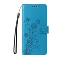 thumbnail image 2 of For Samsung Galaxy A06 4G / 5G 6.7 inch Embossed Butterfly Flowers With Card Slots And A Cash Compartment Shockproof Kickstand Flip Leather Phone Case For Women,Blue,For Galaxy A06 4G / 5G, 2 of 9