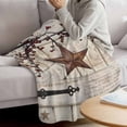 thumbnail image 3 of Texas Star Vintage Blanket Soft Cozy Warm Throw Blanket for Couch, Plush Fuzzy Flannel Fleece Blankets for Sofa, Brown Retro Berry Beige Wooden Bed Blankets Lightweight Gifts for Women, 50"x60", 3 of 9