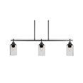 thumbnail image 1 of Odyssey 3 Island Light Shown In Matte Black Finish With 4" Clear Bubble Glass, 1 of 1