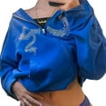 thumbnail image 3 of Femmes Veste à Capuche Décontractée à Manches Longues Zip avec Poches, 3 of 4