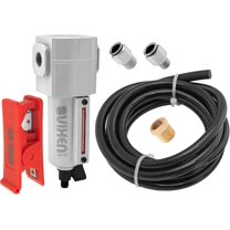 Vixen Air 3/8" NPT In-line Aluminum Air Filter (Water Trap/Separator) Silver Kit for Compressors with 3/8" or 1/4" NPT Fitting VXK3914C