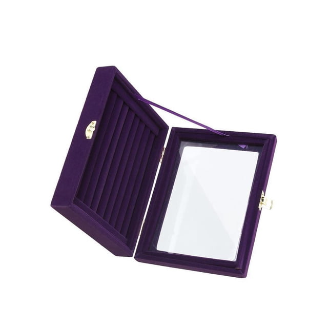 Minnieouse Caja de presentación de joyas portátil, organizador de terciopelo, anillo de rejillas múltiples, pendientes, estuche de viaje para joyas, Ropa, zapatos y accesorios Miscelánea Púrpura Minnieouse AP016013-02