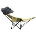 thumbnail image 3 of Silla plegable de camping con toldo y reposapiés desmontable. Silla mecedora portátil multiusos para exteriores. Sillas de playa para exteriores. Caqui, 3 of 8