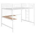 thumbnail image 5 of Harper & Bright Designs Full Size Loft Bed with Desk and Metal Grid, Metal High Loft Bed Frame for Teens, White, 5 of 10