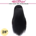 thumbnail image 5 of 13x6x1 Lace Front Wig Human Hair Straight Wigs For Women 100% Human Hair Pre Plucked 30" Nature Black T Part, 5 of 11