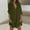 Army Green, variant on Linen Shirts for Women 3/4 Length Sleeve Button Down Blouses Solid Color Lape L Fashion Summer Fall Causal Tops