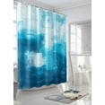 thumbnail image 3 of Blue Shower Curtain, Abstract Oil Painting Waterproof Shower Curtain Set with 12 Hooks Lightweight Washable Fabric Shower Curtains for Bathroom 72x72 Inches, 3 of 6