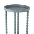 thumbnail image 2 of Wooden Round Accent Table with Tray Top and Beaded Turned Legs, Sage Blue, 2 of 5