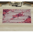 thumbnail image 1 of Autumn Decorative Rug, Fall Maple Leafs Tree Diagonal Leaves Foliage Rustic Wooden Planks Illustration, Quality Carpet for Bedroom Dorm and Living Room, 6 Sizes, Dark Coral, by Ambesonne, 1 of 1