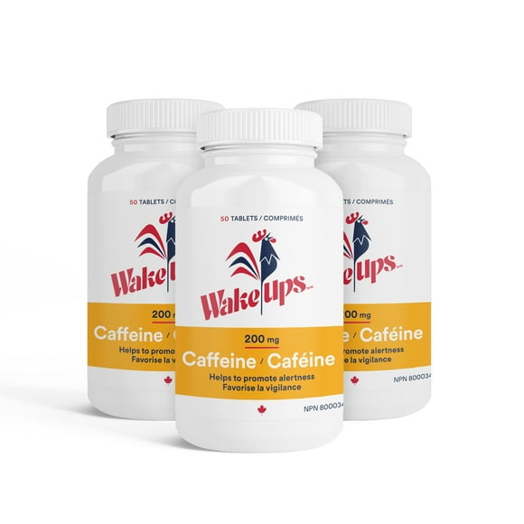 Wake-Ups 200mg Caffeine Tablets | Promotes Alertness & Endurance | 3 Bottles