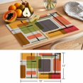 thumbnail image 6 of Green Orange Geometric Placemats Set of 8 Modern Abstract Art Luxury Place Mats Indoor Wipeable Table Mats Washable Cloth Dining Table Placemats for Kitchen Holiday Party Home Decor 13x19 Inch, 6 of 9