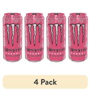 (4 pack) Monster Energy Ultra, Rosa, Sugar Free Energy Drink, 16 Fl Oz