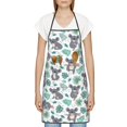 thumbnail image 3 of Yiaed Bears and Tropical Leaves Print Kitchen Apron with Hand Wipe Pockets,Big Pocket,Aprons for Women with Pockets, Waterproof for Cooking Baking, 3 of 7