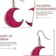 thumbnail image 4 of Pendientes de luna, pendientes sencillos y de moda, rosa rojo, 4 of 5