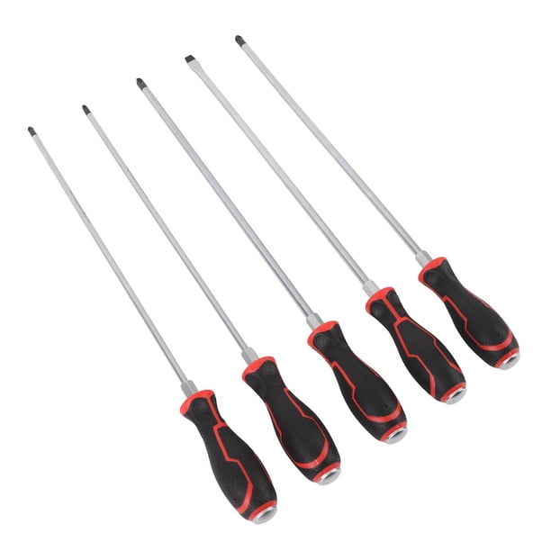 Juego De Destornilladores Largos Magnéticos, A Prueba De Deformación Versátil PH2 PH3 4 Mm 6 Mm 8 Mm 5 Piezas Juego De Destornilladores Extra Largos De 450 Mm Para Reparación