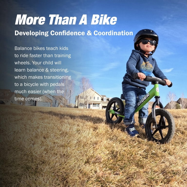 Strider 12 Sport Bike, Green - No Pedal Balance Bicycle for Kids 1