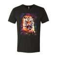 thumbnail image 2 of Wild Bobby, Tiger Growling Colorful Trippy Tie Dye Animal Lover Mens Premium Tri Blend T-Shirt, Vintage Black, X-Large, 2 of 3