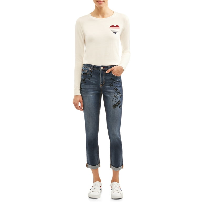 EV1 from Ellen DeGeneres Alex Relaxed Graffiti Distressed Jean