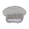 thumbnail image 1 of Sparkling Diamond Bride Hat Wedding Props White Sequins and Encrusted Pearls for Wedding Engagement Bachelorette Party, 1 of 4