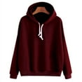 thumbnail image 3 of Femmes Automne Hiver Pull à Capuche Manches Longues Couleur Unie Pull-Over, 3 of 5