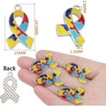 thumbnail image 3 of 20 Pieces Colorful Enamel Autism Charms Alloy Ribbon Shape Autistic Awareness with Puzzle Dangle Pendants for DIY Jewelry Making Craft Decoration Gift, 3 of 7