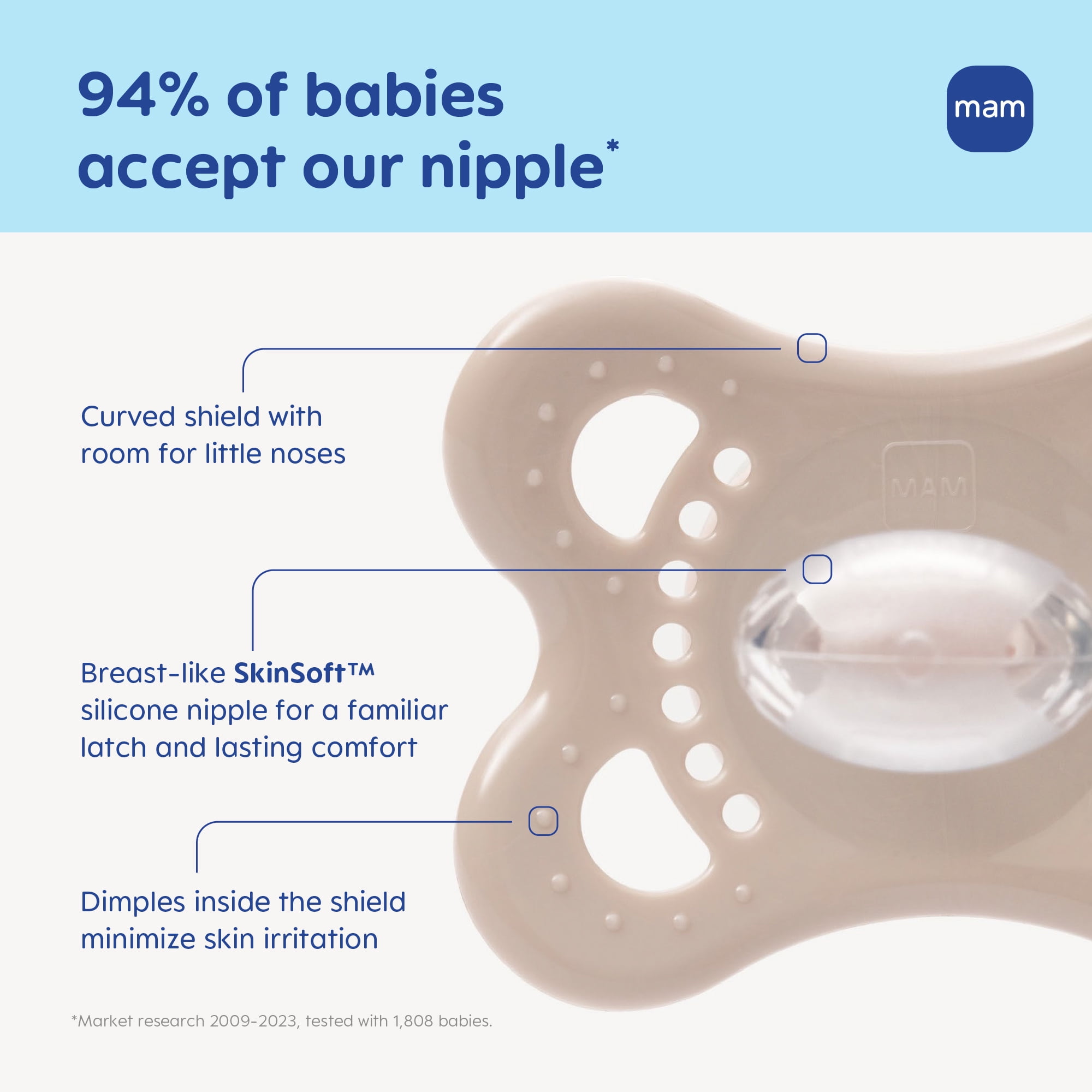 MAM Original Matte Pacifier, Assorted Colours 0-6 Months