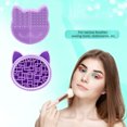 thumbnail image 5 of Alfombrilla de limpieza para brochas de maquillaje con diseño 2 en 1, con soporte para secar brochas, almohadilla limpiadora de brochas de silicona con forma de gato y brocha cosmética, 5 of 5