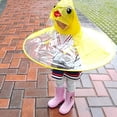 thumbnail image 3 of Chubasquero para niños, chubasquero de pato para niños pequeños y sombrero de paraguas, OVNI impermeable para bebés y niños, 3 of 8