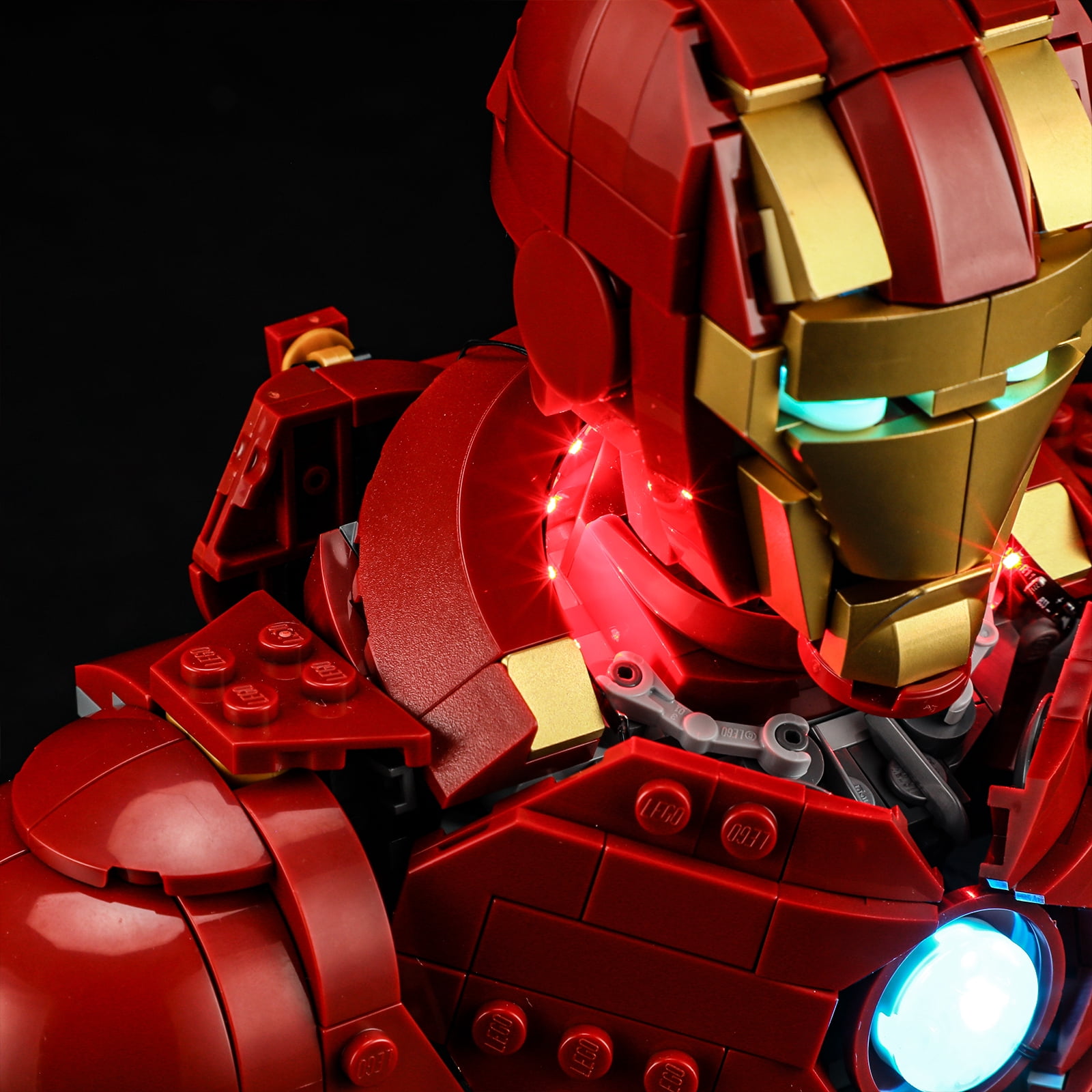 QC Ltbrcik Lighting Set for Lego Iron Man MK4 Bust 76327 Building Blocks Without Building Blocks Set