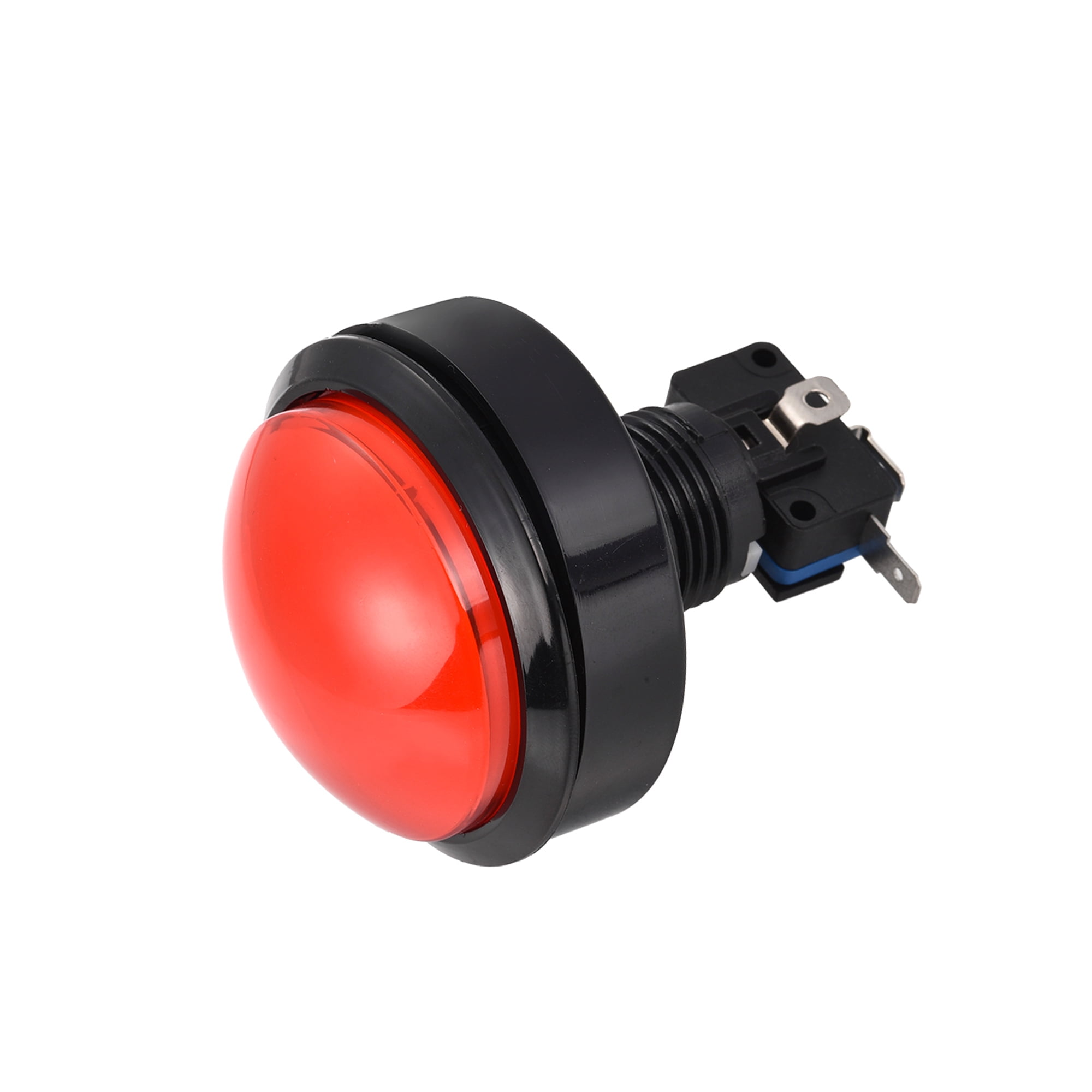Game Push Button 62mm Round 12V LED Illuminated Push Button Switch with Micro switch for Arcade Video Red 1pcs