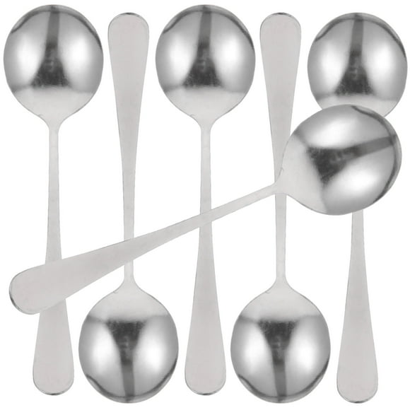 Hytrove 6Ud Cucharas Metálicas Para Sopa Y Café Con Superficie Suave Y Acabado Resistente