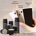 thumbnail image 4 of Vasos de papel para espresso TINSKY, 120 ml, con pared ondulada, 200 unidades, negros, 4 of 7