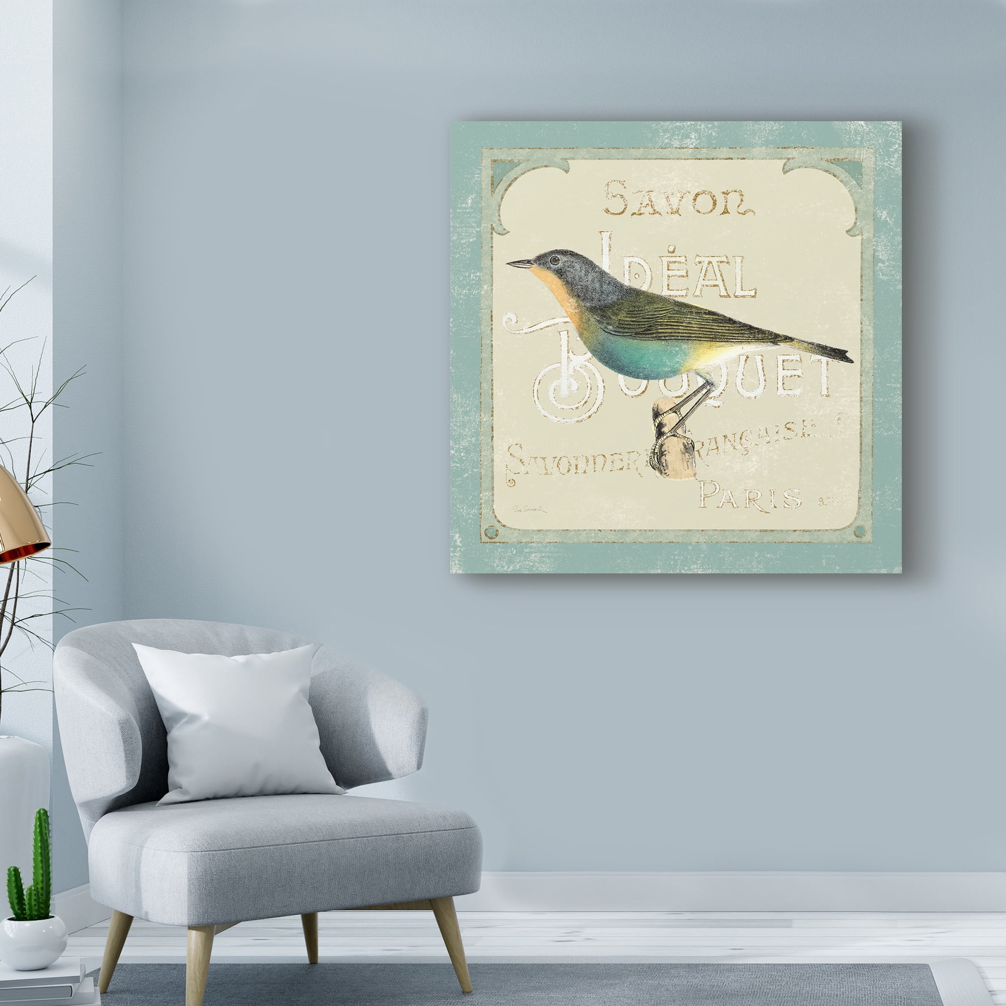 Trademark Fine Art 'Parisian Bird II' Canvas Art by Sue Schlabach