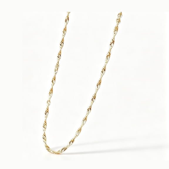 1Pc Twisted Ripple Thin Collarbone Chain Adjustable Shiny Daily Women Necklace