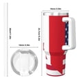 thumbnail image 4 of Junzan USA Canada Flag Pattern 40oz Water Bottle with Handle & Flip Straw,Stainless Steel Insulated Car Cup Coffee Mug with Spill proof Lid Gifts for Women & Men, 4 of 8