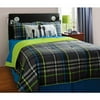 your zone mad plaid reversible bedding set with statement pillowcase