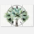 thumbnail image 1 of DesignArt Mixed Botanical Greens palms III Large Wall Clock, 1 of 2