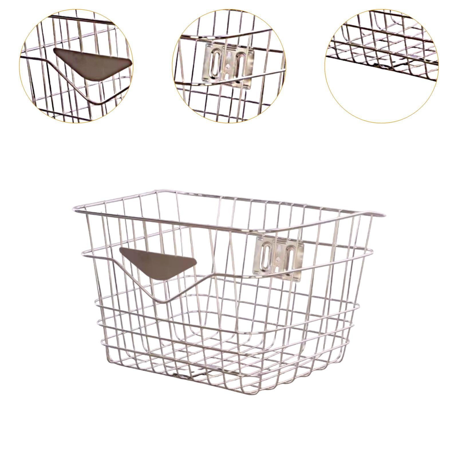 harayaa Bicycle Basket Storage Basket Metal Practical Folding Bicycles Bike Front Basket Style A