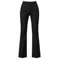 thumbnail image 4 of Dress Pants Women High Waisted Stretch Office Work Pants Petite Flared Gym Yoga Slacks Twill Elastic Waist with Side Pockets Trousers, 4 of 9
