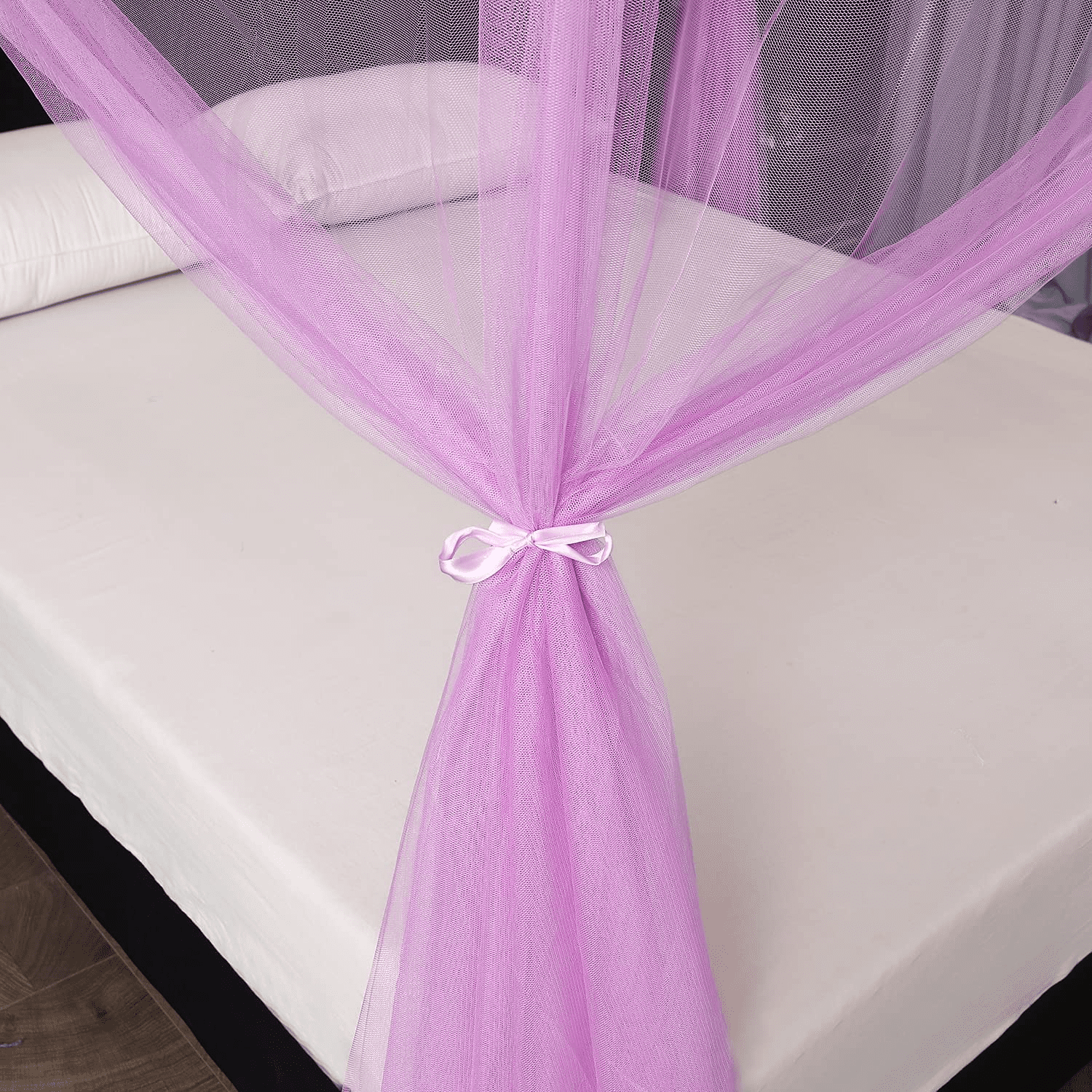 Bunk Bed Curtains，Bed Curtains from Ceiling, Canopy for Full Bed(L190xW210xH240，Purple )