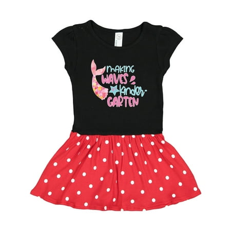 

Inktastic Making Waves in Kindergarten Pink Mermaid Tail Gift Toddler Girl Dress
