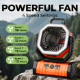 thumbnail image 2 of 10400/20000mAh Camping Fan with Light, 4-Level LED Brightness, Multi-Speed & Rotatable, Portable 2-in-1 Cooling & Lighting Fan for Tent, Outdoor & Office, 2 of 11