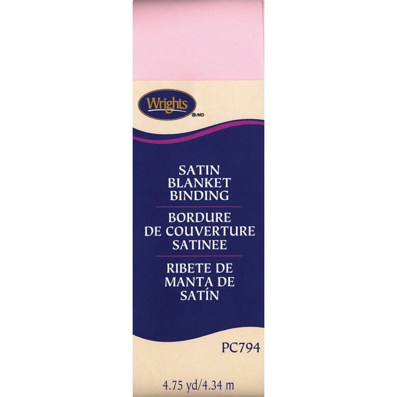 Wrights Couverture en Satin Pli Unique 2"x4.75yd-Rose Clair