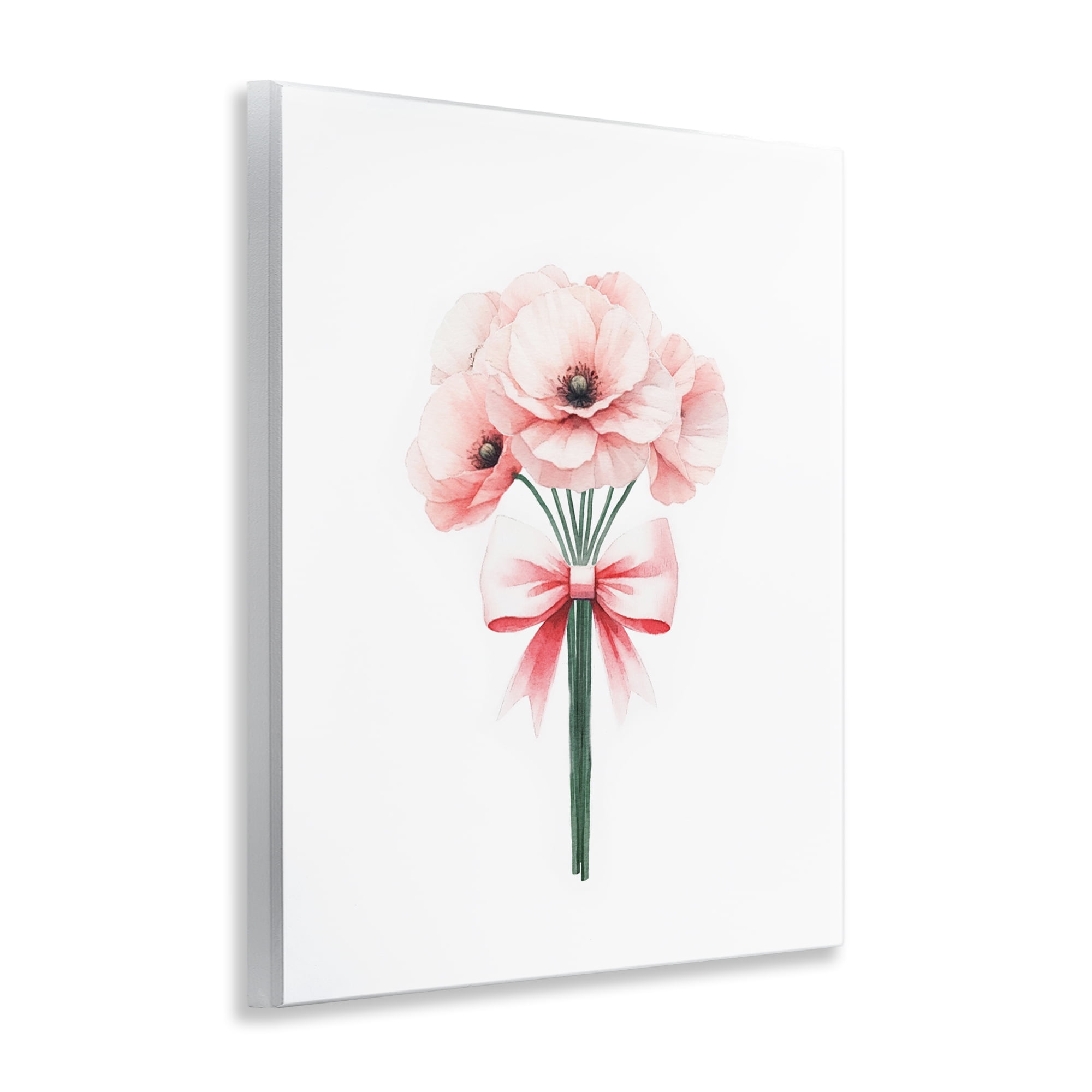 Stupell Industries Pastel Bouquet with Bow Plants & Flowers Painting Unframed Art Print Wall Art, 11 x 14